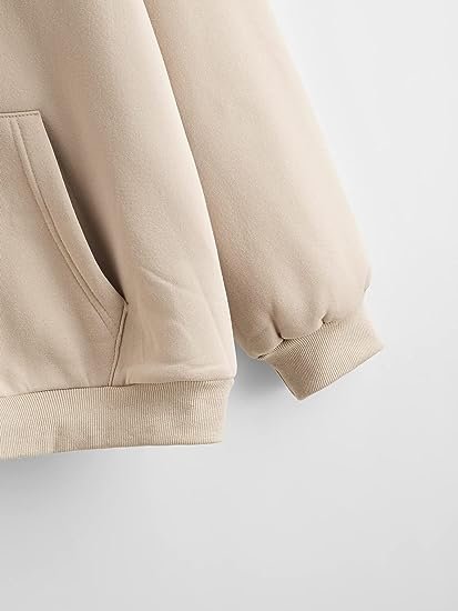 Women's Oversized Long Sleeve Drawstring Drop Shoulder Zip Up Hoodie Sweatshirt