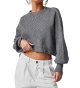 Women's Fall Clothes Cropped Sweaters Long Sleeve Crew Neck Pullover Oversized Jumper