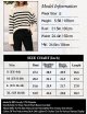 Women's Fall Winter Casual Oversized Long Sleeve Striped Sweater Crew Neck Ribbed Knit Side Slit Pullover
