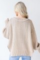 Women's Oversized Casual Batwing Long Sleeve Crew Neck Chunky Rib Knit Pullover Solid Color Sweater Top Side Slits