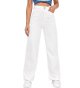Women's Casual Loose High Waist Solid Straight Wide Leg Jeans