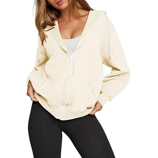 Women's Hoodie Long Sleeve Loose Lightweight Sweatshirt Top with Pockets